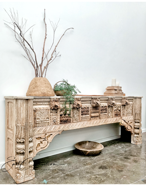 Indian Reclaimed Antique Timber Hand Carved Console Hall Table