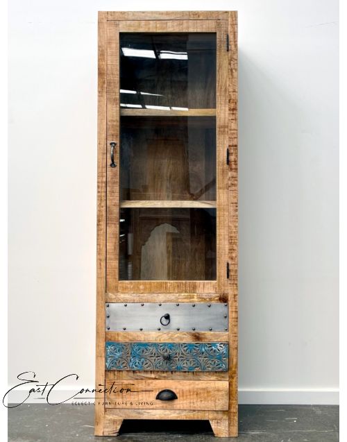 Scandinavian Timber Multi-drawer Vintage Bookshelf Display Cabinet