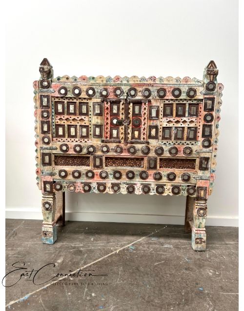 Antique Hand Carved Natural Timber Mirror console hall table