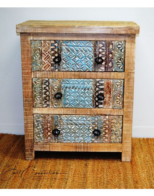 Hand Carved Shabby Chic Drawer unit