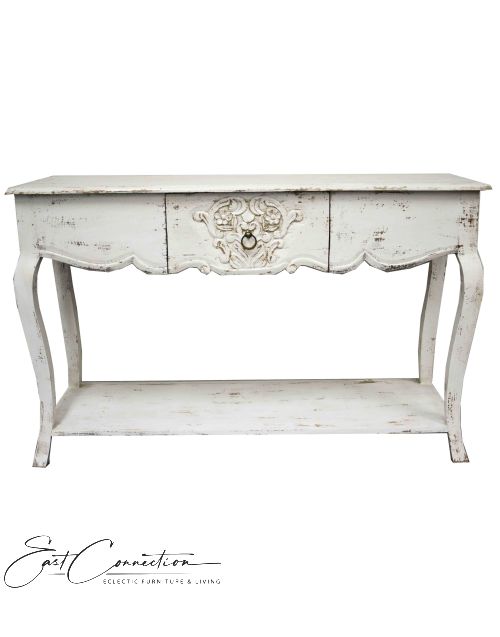 White French Provincial Shabby Chic Console Table