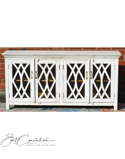 White French Provincial Glass Door Sideboard