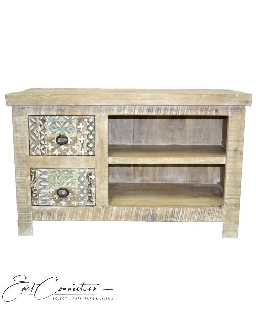 Hand carved Shabby Chic TV Stand