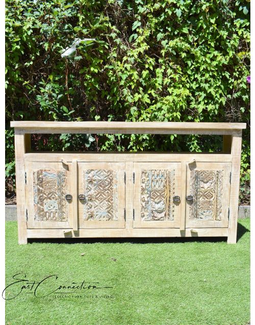 Shabby Chic Hand Carved High Entertainment Unit /Sideboard