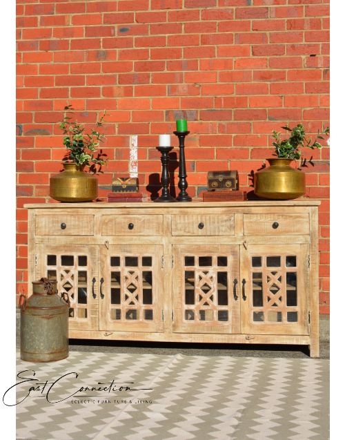 Shabby Chic Glass Door French Provincial Sideboard