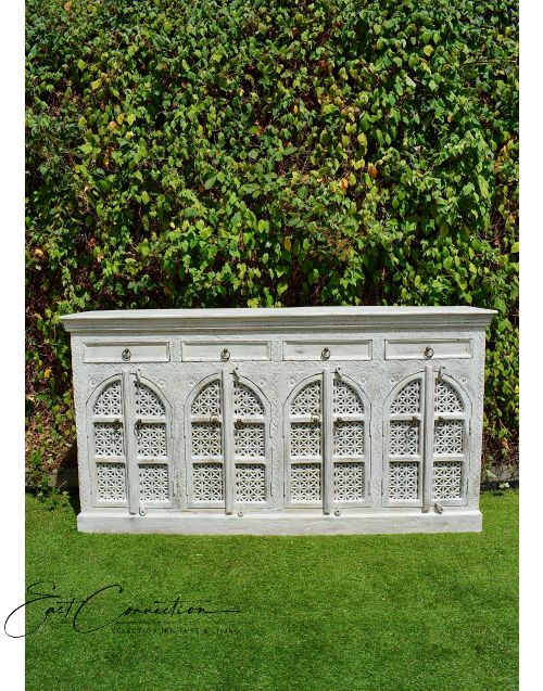Handcarved French Provincial Sandblasted Shabby Chic Sideboard