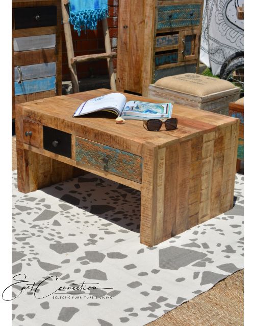 Vintage Timber Multi Drawer Coffee table