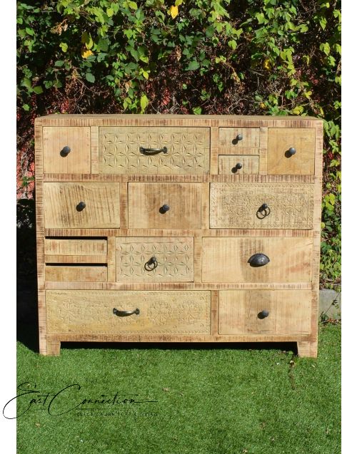 Scandinavian Timber Vintage Multi-drawer Sideboard