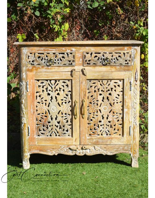 Shabby Chic Hand Carved French Provincial Sideboard Cabinet