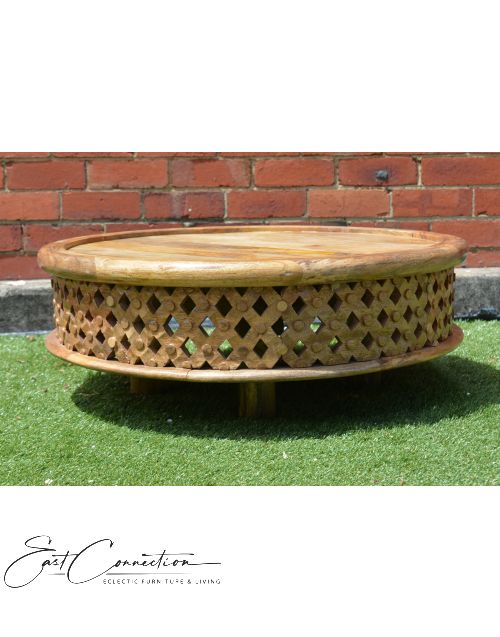 Hand Carved Timber Bamileke Low Coffee Table