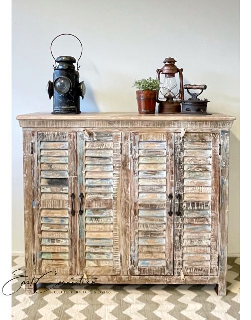 Shabby Chic Recycled Timber Shutter High Sideboard