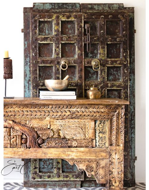 Reclaimed Indian Antique  Timber Studded Entrance Doors