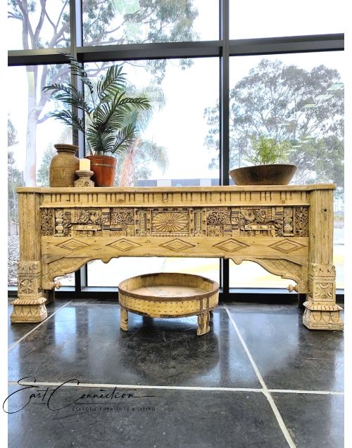 Reclaimed Indian Door Antique Timber Console Hall Table