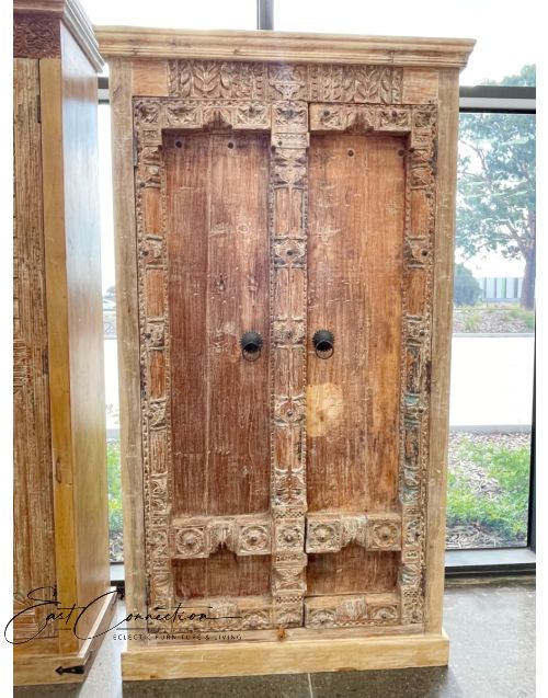 Reclaimed Indian Antique Door Shabby Chic Timber Wardrobe