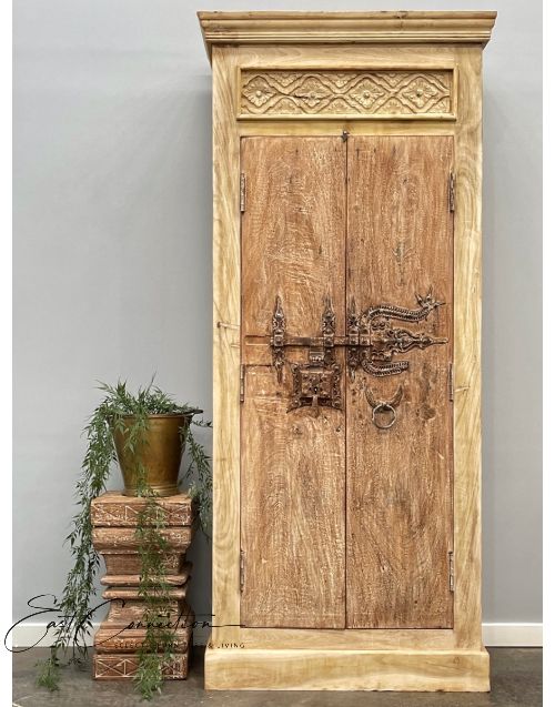 Indian Antique Timber Door Decorative Ironwork Lock Wardrobe