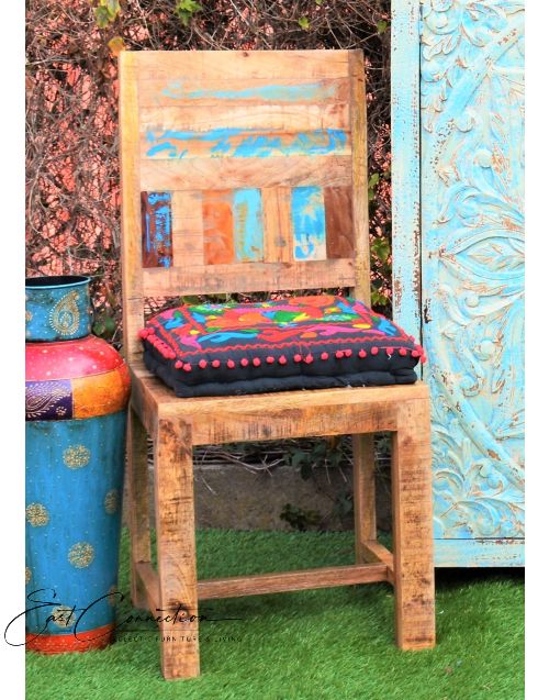 Recycled Timber Parquet Panel Dining Chair