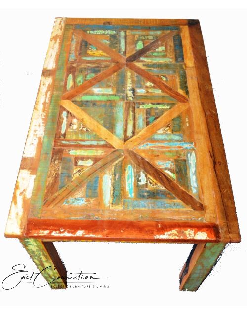 Reclaimed Timber Distressed Country Dining Table (6 Seat) 