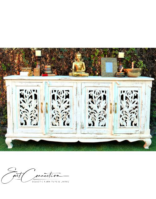 White French Provincial Hand Carved Timber Buffet Sideboard
