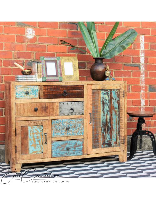Rustic Multi-drawer Vintage Buffet Sideboard