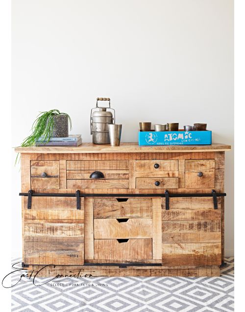 Vintage Industrial Sliding Door SIdeboard