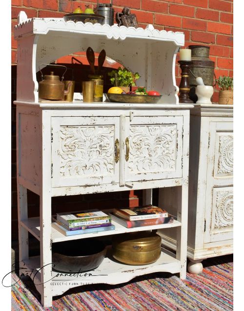 White French Provincial Shabby Chic Buffet & Hutch