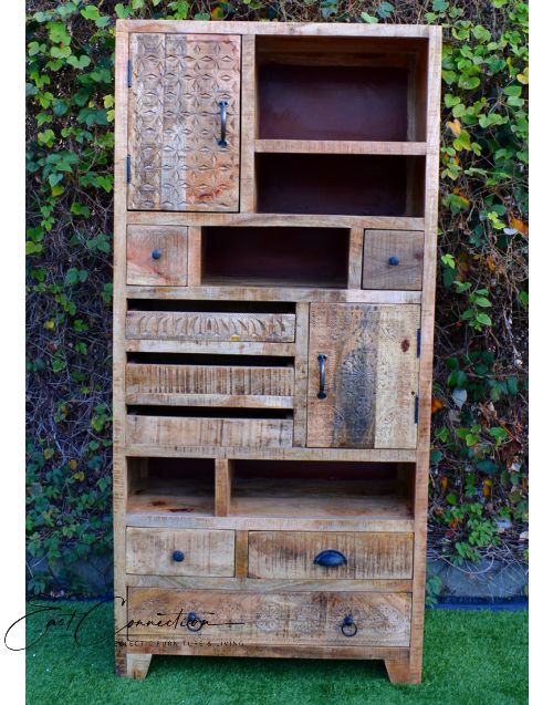 Vintage Scandinavian Timber Multi-drawer Bookshelf Display Cabinet