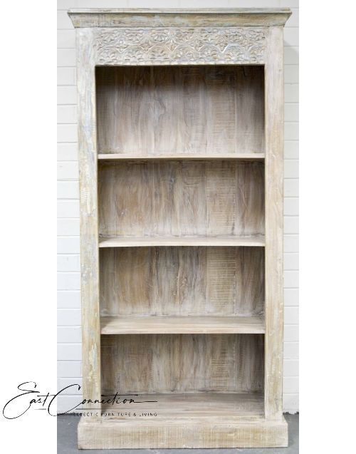 Shabby Chic Hand Carved Timber Bookshelf