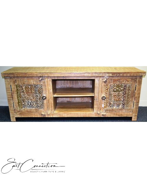Hand Carved Shabby Chic TV Entertainment unit