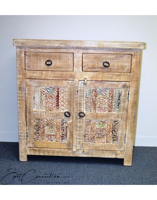 Hand Carved Shabby Chic Sideboard