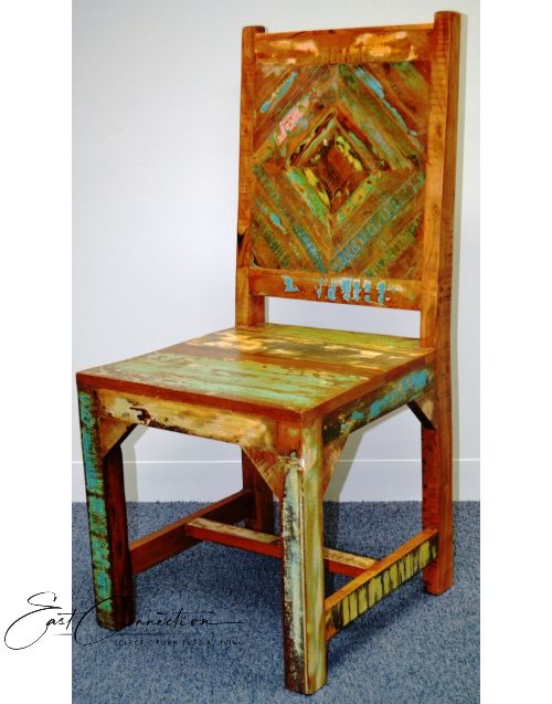 Reclaimed Timber Parquetry Panel Dining Chair