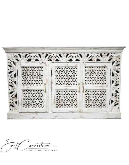 French Provincial Carved Door Shabby Chic Country Sideboard