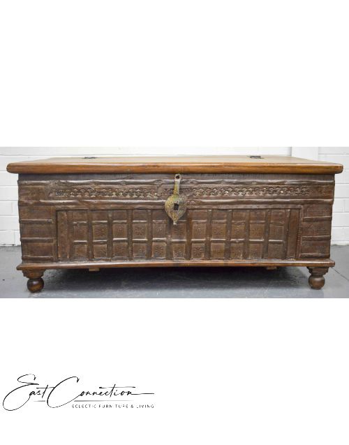 Reclaimed Timber Antique Metal Blanket Box