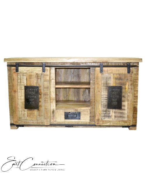 Sliding Door Industrial Entertainment Unit
