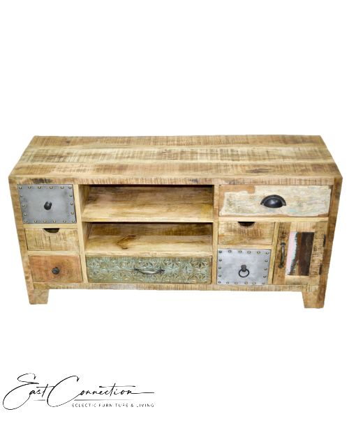 Rustic Multi-drawer Vintage TV Unit