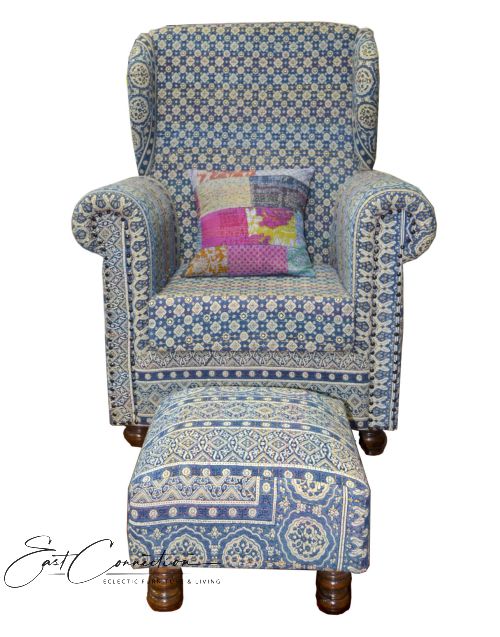 Hand Stitched Indian Kantha work Armchair/Sofa
