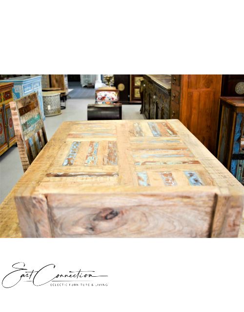 Reclaimed Timber Parquet Country Dining Table (6 Seat) 