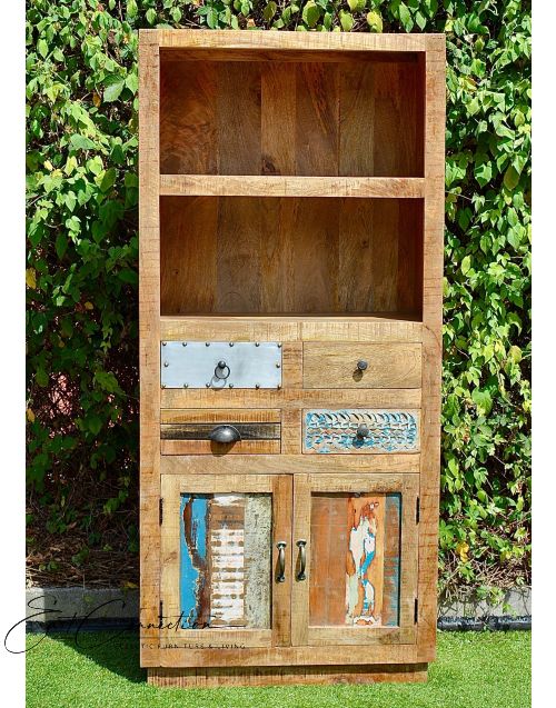 Scandinavian Timber Multi-drawer Vintage Bookshelf Cabinet