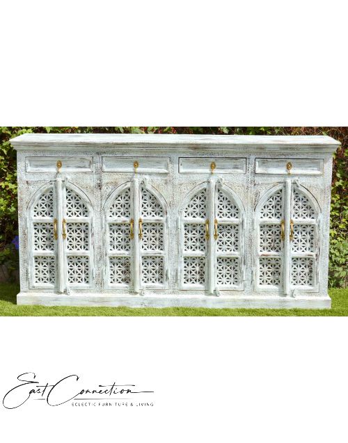 Blue Sandblasted French Provincial Shabby Chic Buffet
