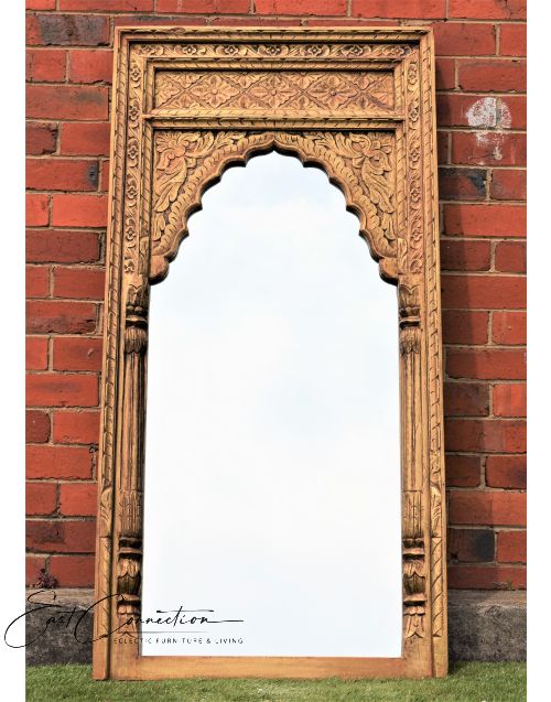 Indian Antique Brass Fitted Mehrab MIrror