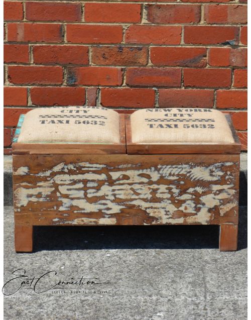 Recycled Timber Double Box Storage Seat