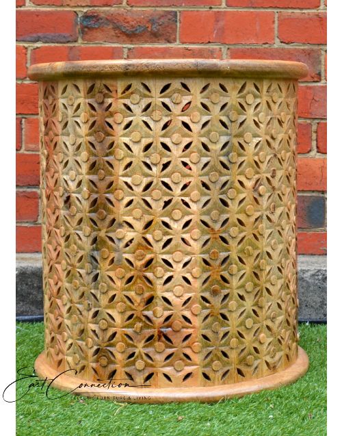 Hand Carved Timber Bamileke Side Table
