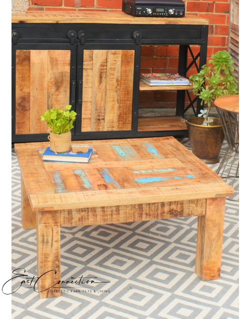 Reclaimed Timber Parquet Country Coffee Table
