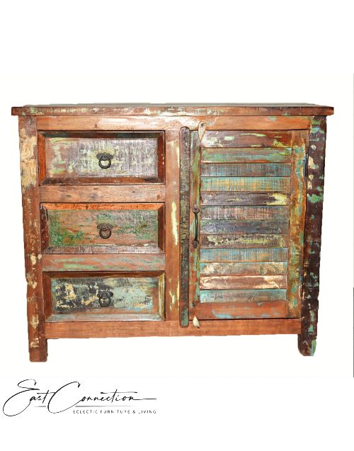 Recycled Timber Shutter Cabinet Vanity Unit