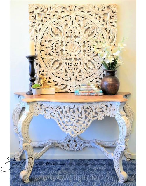 White French Provincial Shabby Chic Console Table