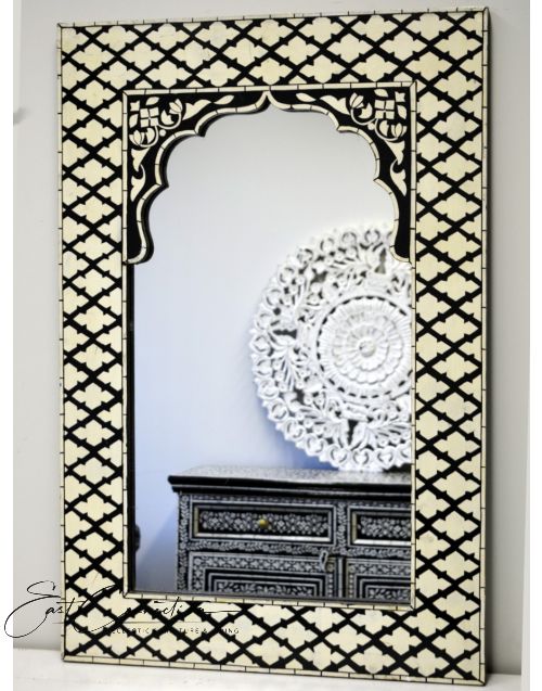 Handpainted Patchwork Pattern Boho Mirror
