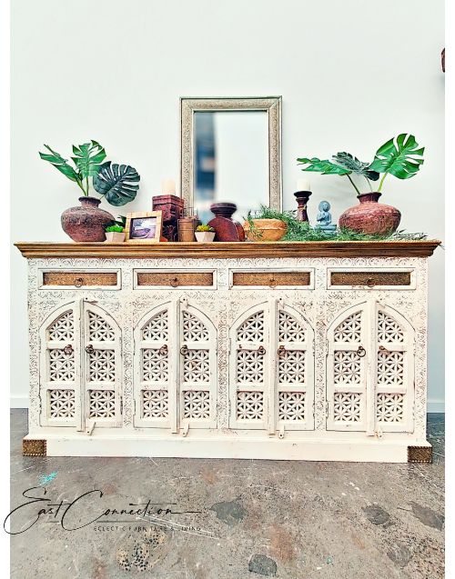 French Provincial Sandblasted Shabby Chic Buffet