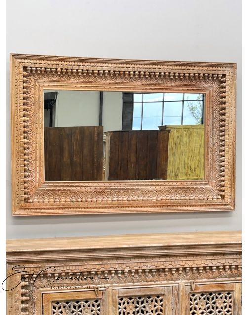 Indian Hand Carved Shabby Chic Solid Timber Mirror