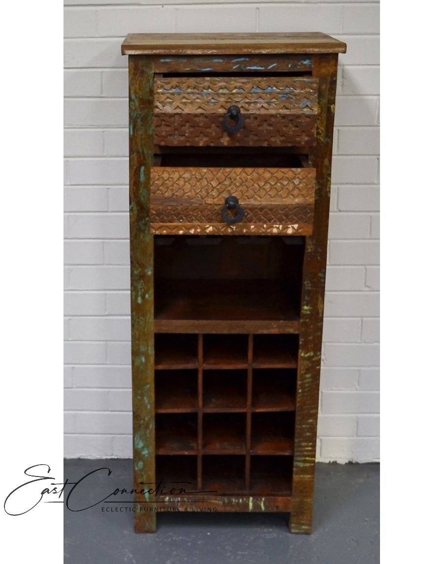 Recycled Timber Wine Storage Cabinet