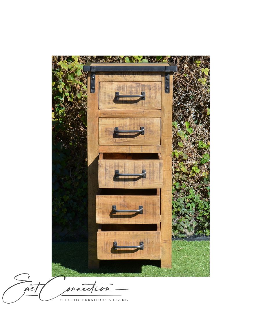 Vintage Industrial Timber Metal Tallboy