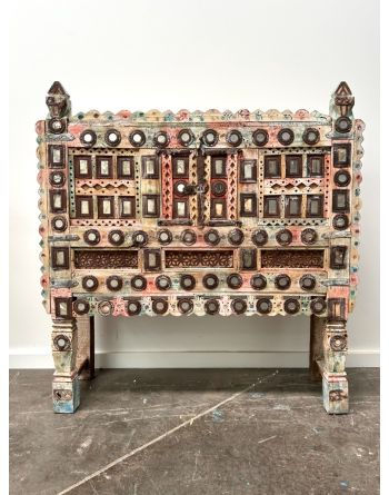 Antique Hand Carved Natural Timber Mirror console hall table